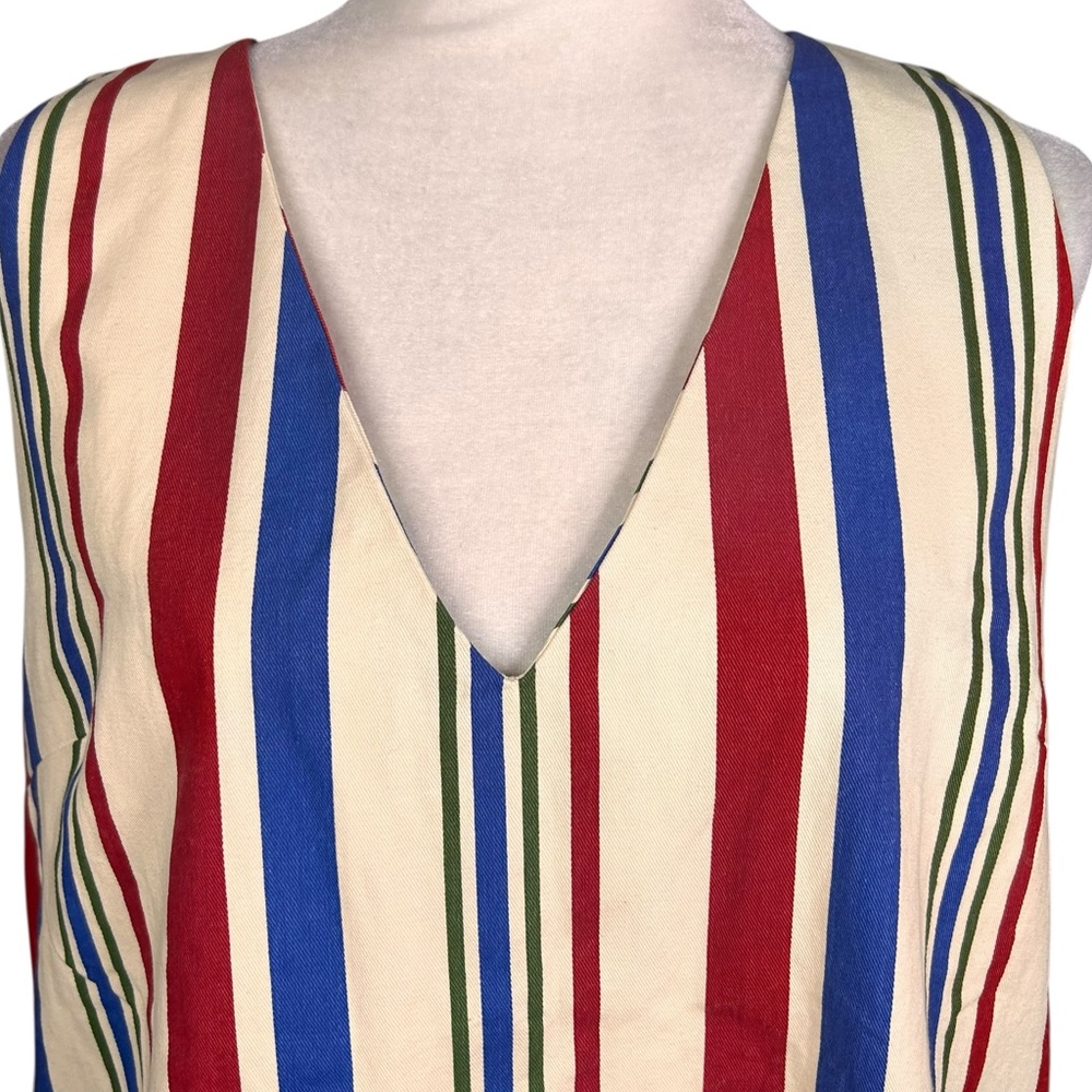 Pomander Place L Americana Stripe Kira Mini Dress Preppy Coastal Pockets Stripes - Picture 8 of 13